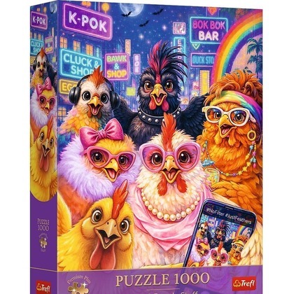 Puzzle 1000 Selfie z kurami TREFL