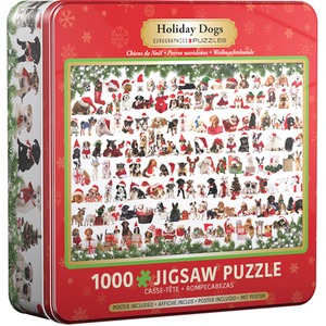 Puzzle 1000 Tin Holiday Dogs 8051-0939