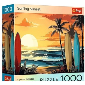 Puzzle 1000 USA Collection: Surfing Sunset TREFL