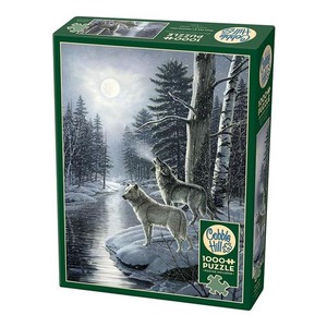 Puzzle 1000 Wilki w świetle księżyca
