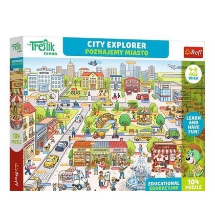 Puzzle 104 Rodzina Treflików Poznajemy miasto