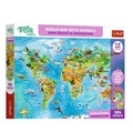 Puzzle 104 Trefliki Mapa świata Zwierzęta TREFL