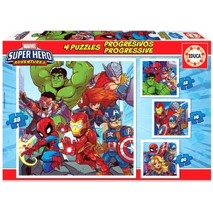 Puzzle 12 el. + 16 el. + 20 el. + 25 el. Marvel Super Hero Adventures