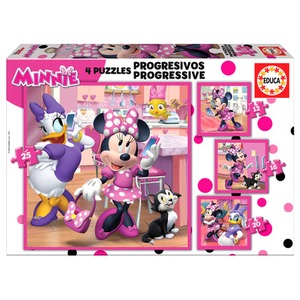 Puzzle 12 el. + 16 el. + 20 el. + 25 el. Myszka Minnie / Daisy