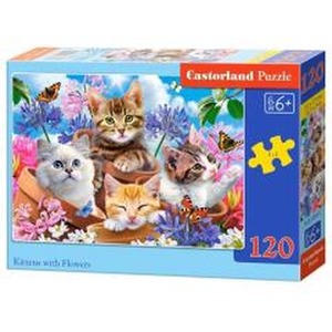 Puzzle 120 Kittens with Flowers CASTOR