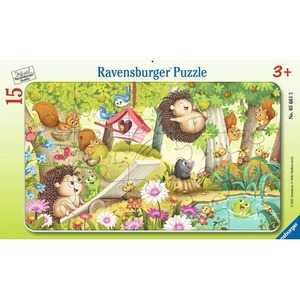 Puzzle 15 Garden Animal Getaway Frame