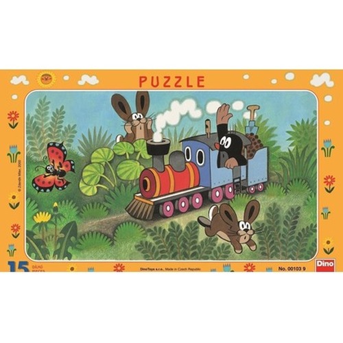 Puzzle 15 Ramkowe Krecik i ciuchcia DINO