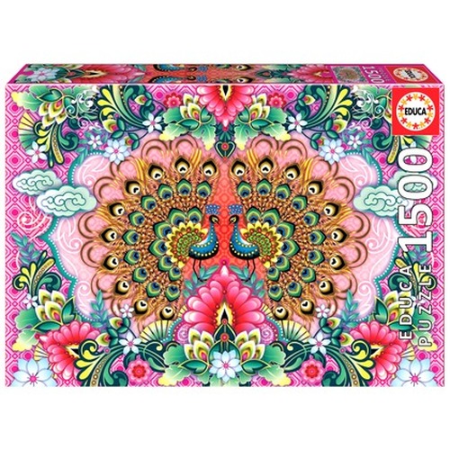 Puzzle 1500 el. Kolorowe pawie, Catalina Estrada