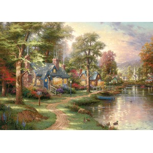 Puzzle 1500 el. THOMAS KINKADE Nad jeziorem