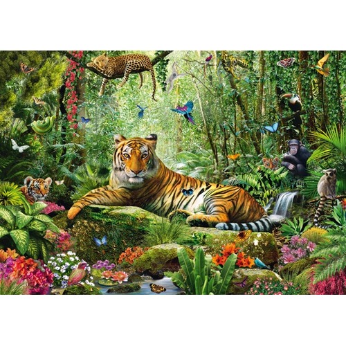 Puzzle 1500 el. Tygrysy w dżungli