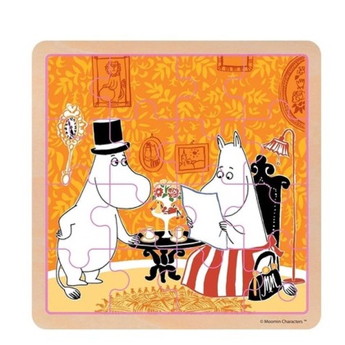 Puzzle 16 drewniane Muminki - Czas na herbatkę