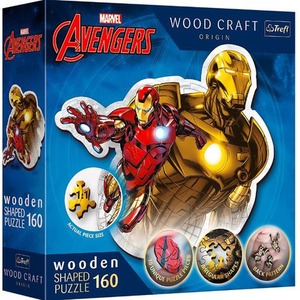 Puzzle 160 elementów Puzzle drewniane konturowe Odważny Iron Man