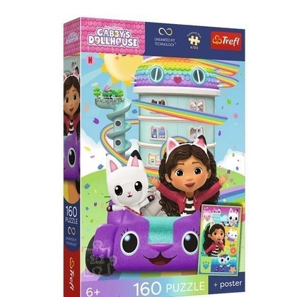 Puzzle 160 Koci Domek Gabi + plakat TREFL