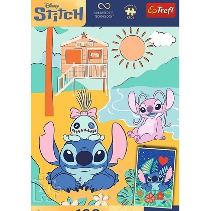 Puzzle 160 Stitch na fali + plakat TREFL