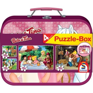 Puzzle 2 x 100 el. + 2 x 150 el. W WALIZCE - Bibi & Tina