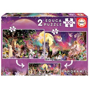 Puzzle 2 x 100 el. Bajkowa kraina (panorama)