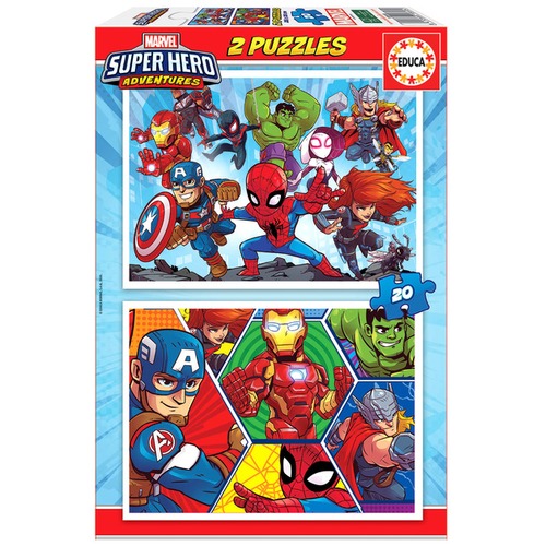 Puzzle 2 x 20 el. Marvel Super Hero Adventures