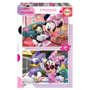 Puzzle 2 x 20 el. Myszka Minnie