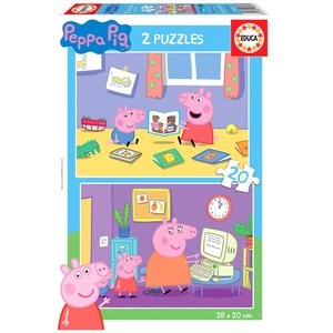 Puzzle 2 x 20 el. Świnka Peppa