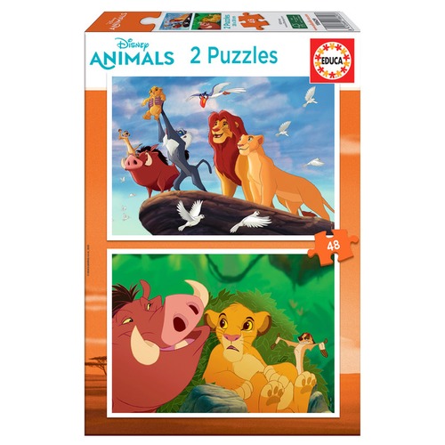 Puzzle 2 x 48 el. Król Lew