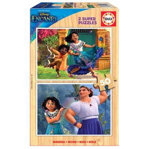Puzzle 2 x 50 el. Nasze magiczne Encanto - Disney (drewniane)