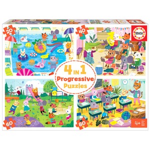 Puzzle 20 el. + 40 el. + 60 el. + 80 el. Dzień w szkole