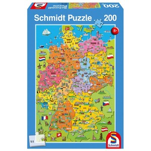 Puzzle 200 el. Ilustrowana mapa Niemiec