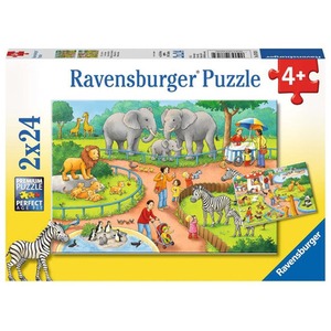 Puzzle 2x24 elementy Dzień w zoo