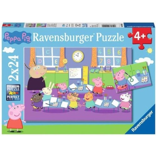 Puzzle 2x24elementy Świnka Peppa i cała klasa