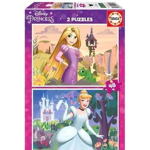 Puzzle 2x48 Zaplątani Kopciuszek