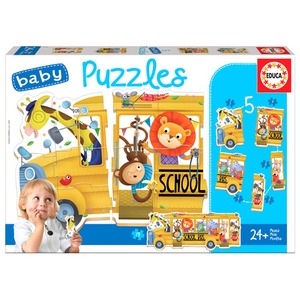 Puzzle 3-5 el. Autobus szkolny