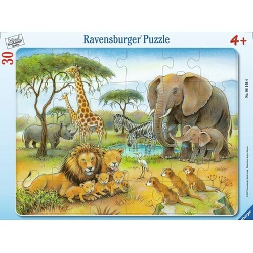 Puzzle 30 African Animal World Frame