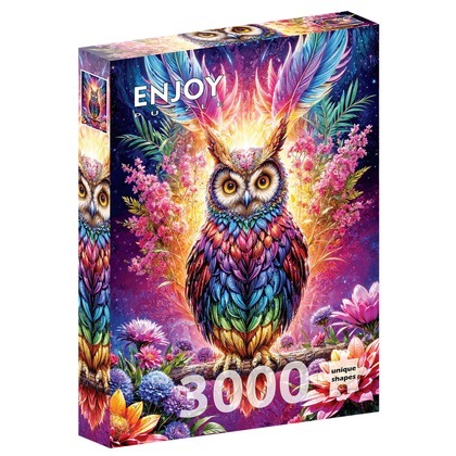 Puzzle 3000 el. Kolorowa sowa