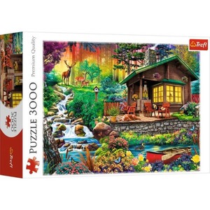 Puzzle 3000 elementów Chatka w lesie