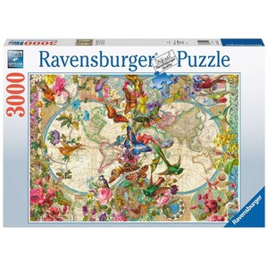 Puzzle 3000 elementów Flora i Fauna. Mapa Świata