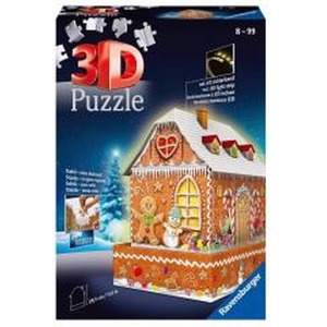 Puzzle 3D 216 Budynki nocą: Piernikowa Chatka