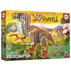 Puzzle 3D Dinozaury - Welociraptor 64 el. G3