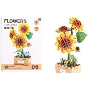 Puzzle 3D drewniane kwiaty słonecznik