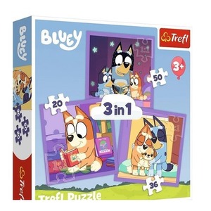 Puzzle 3w1 Poznaj Bluey TREFL