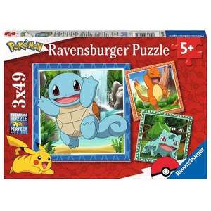 Puzzle 3x49 elementów Pokemony