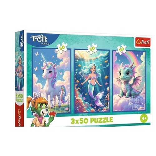 Puzzle 3x50 Razem w kolorowym świecie TREFL