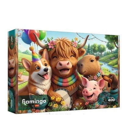 Puzzle 400 Flamingo - Urodzinowa ekipa TREFL
