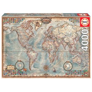 Puzzle 4000 el. Polityczna mapa świata (retro)