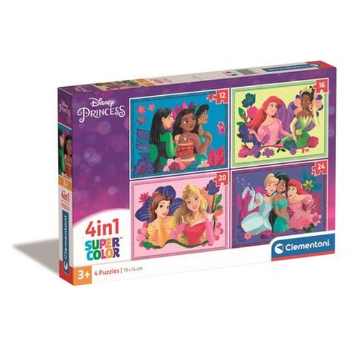 Puzzle 4w1 super kolor Disney princess 21517