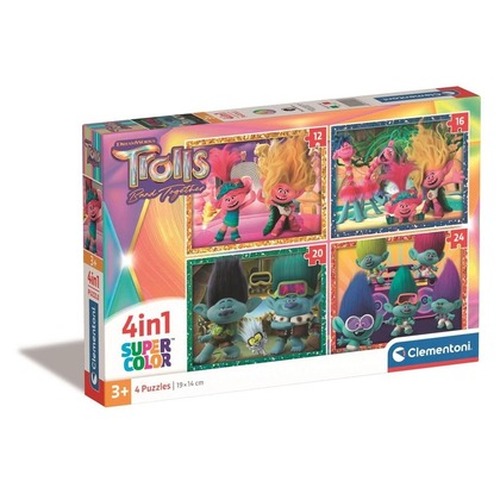Puzzle 4w1 Super Kolor Trolls 3