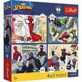 Puzzle 4x88 Trefl Premium Plus Kids Sieć zabawy Spider Man 34705