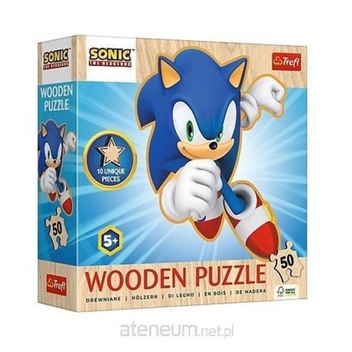 Puzzle 50  Drewniane Konturowe Radosny Sonic 20284