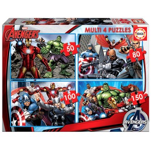 Puzzle 50 el. + 80 el. + 100 el. + 150 el. Avengers