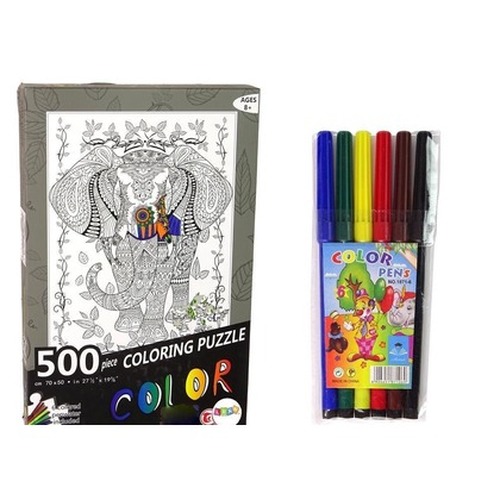 Puzzle 500 do kolorowania Słoń