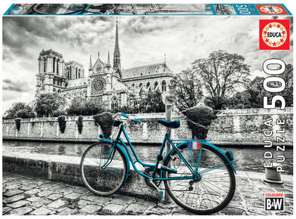 Puzzle 500 el. Niebieski rower / Katedra Notre Dame